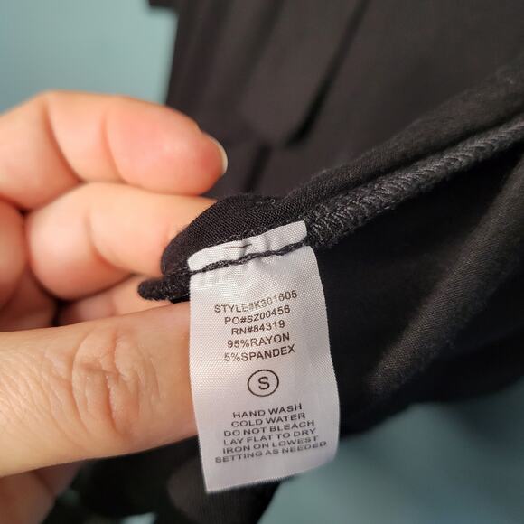 Strazzi Black Open High Low 3/4 Sleeve Lightweight Waterfall Cardigan sz S - Picture 4 of 6